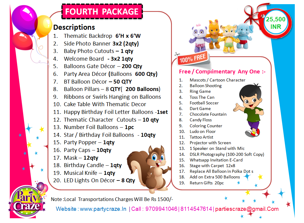 Fourth Birthday Package