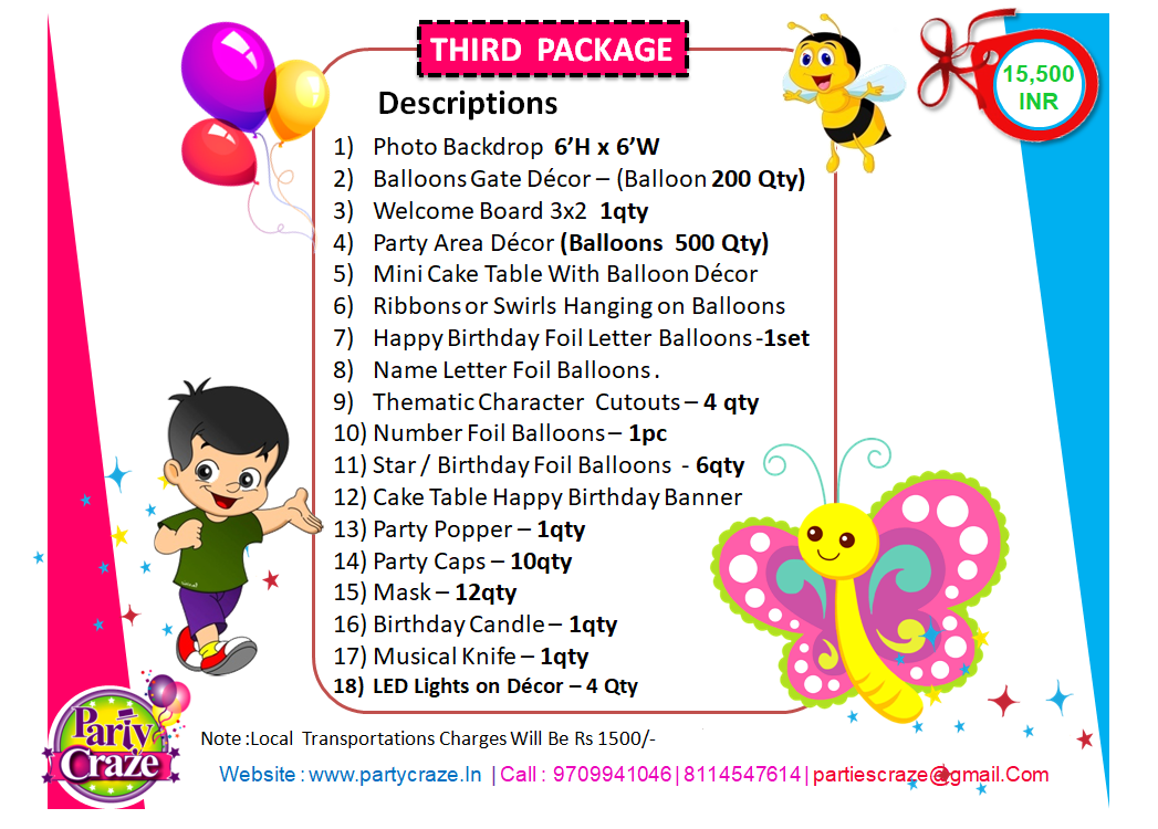 Third Birthday Package